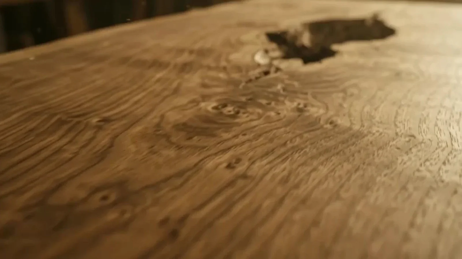 A live-edge walnut board