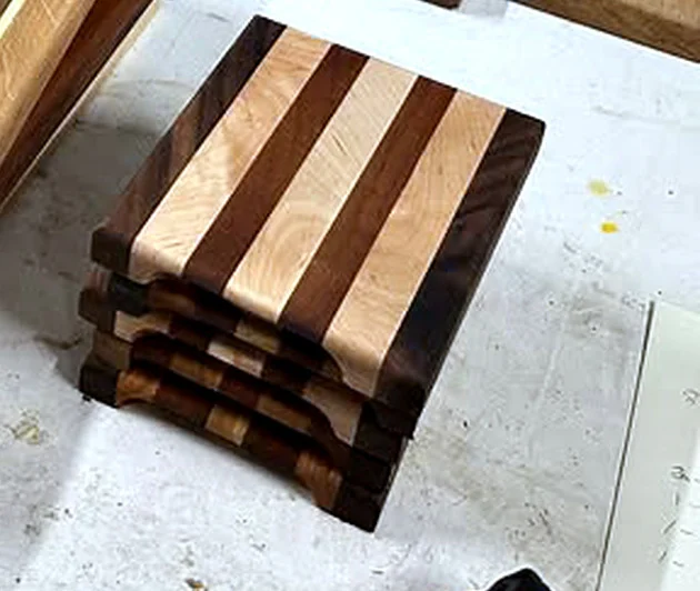 End-Grain Chef's Board in Walnut, maple, cherry