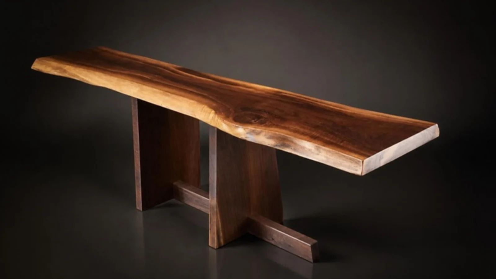 Live-Edge Console in Black walnut