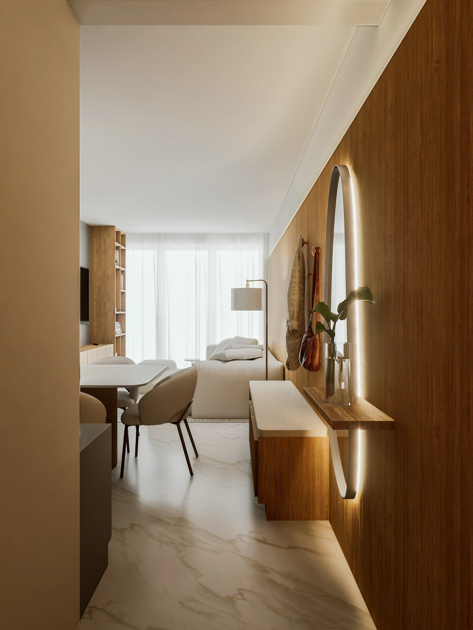 A warm, art-filled sitting room