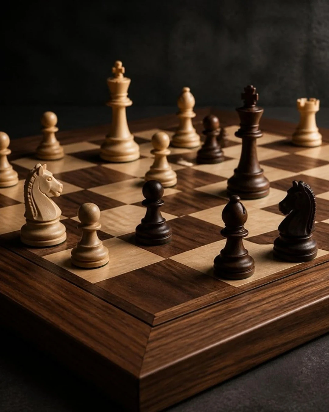 Heirloom Chess Board in Walnut and maple