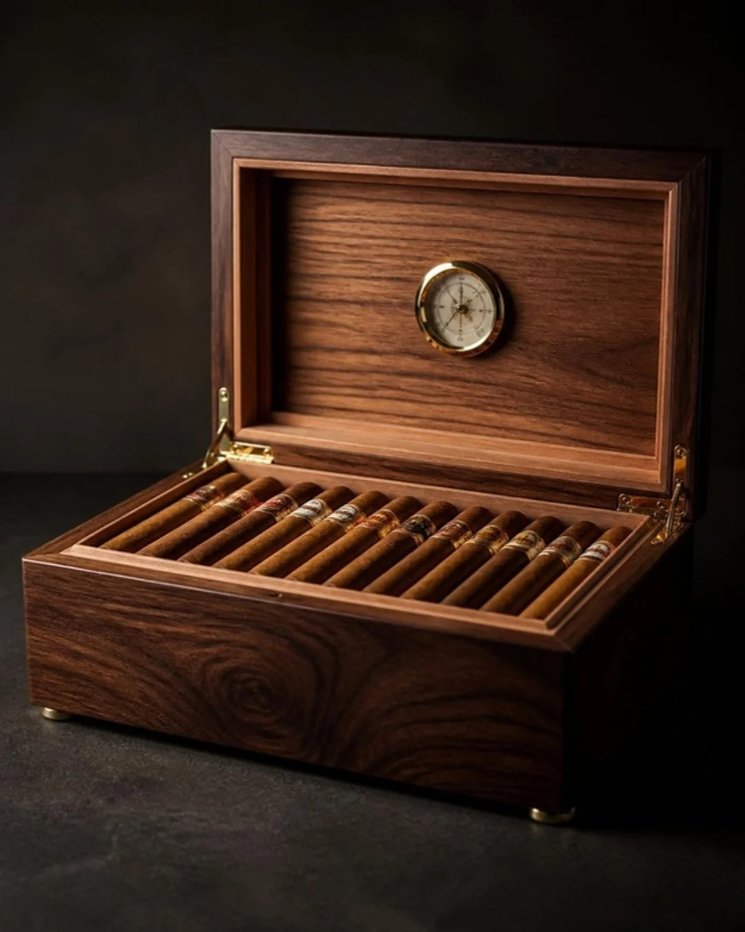 Cigar Humidor in Walnut, Spanish cedar
