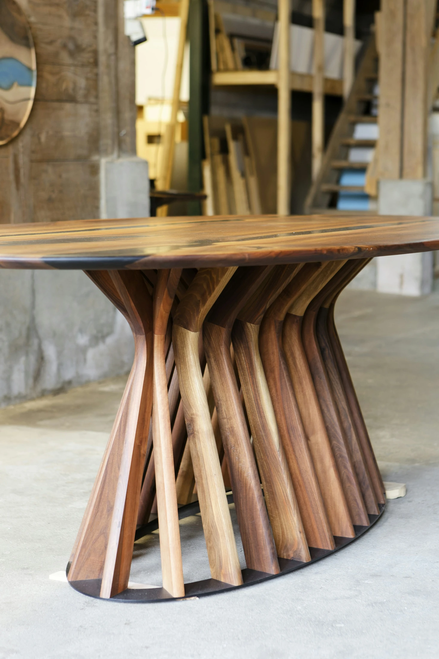 Pedestal Dining Table in Black walnut