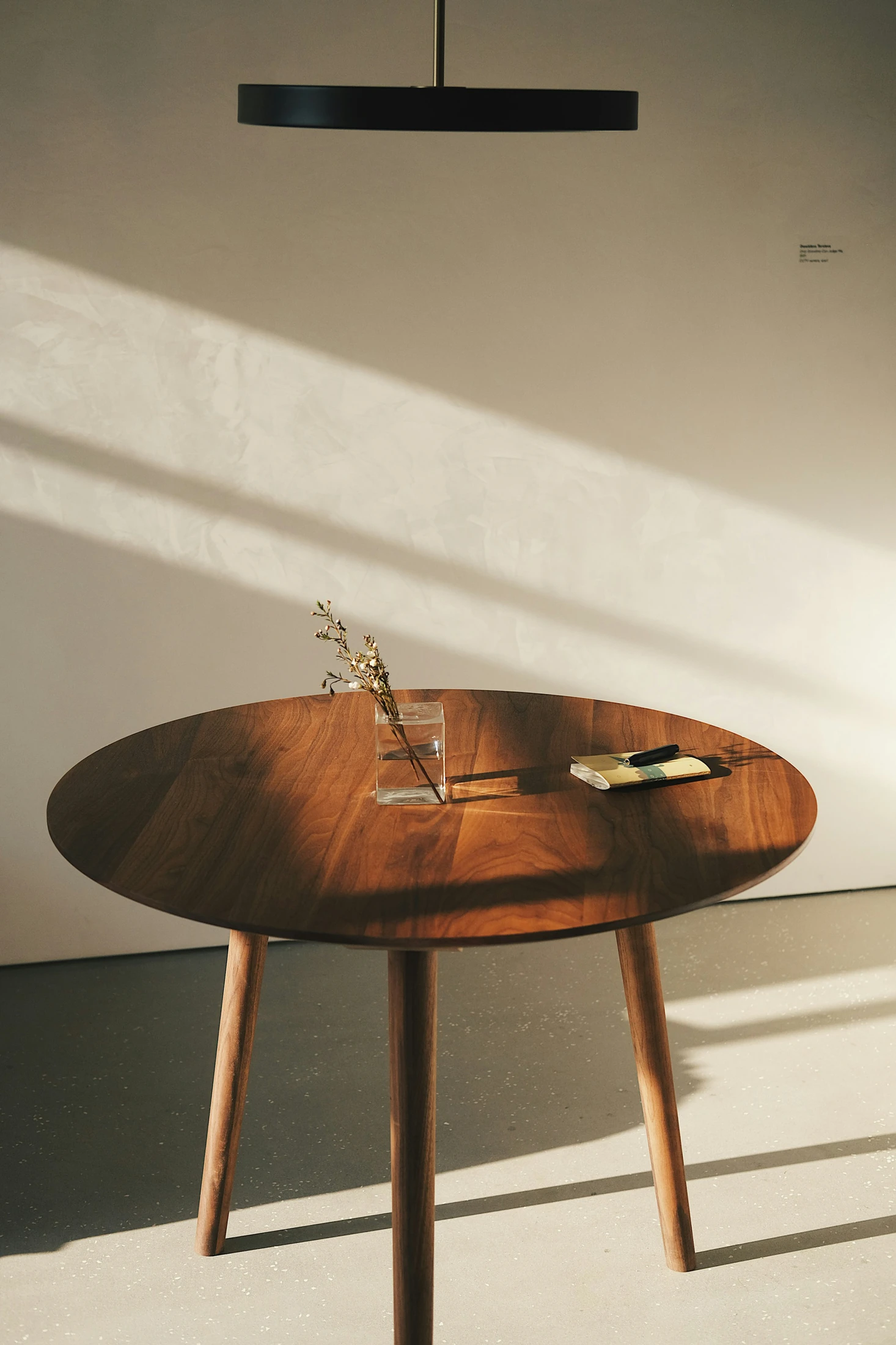 Round Walnut Dining Table in Black walnut