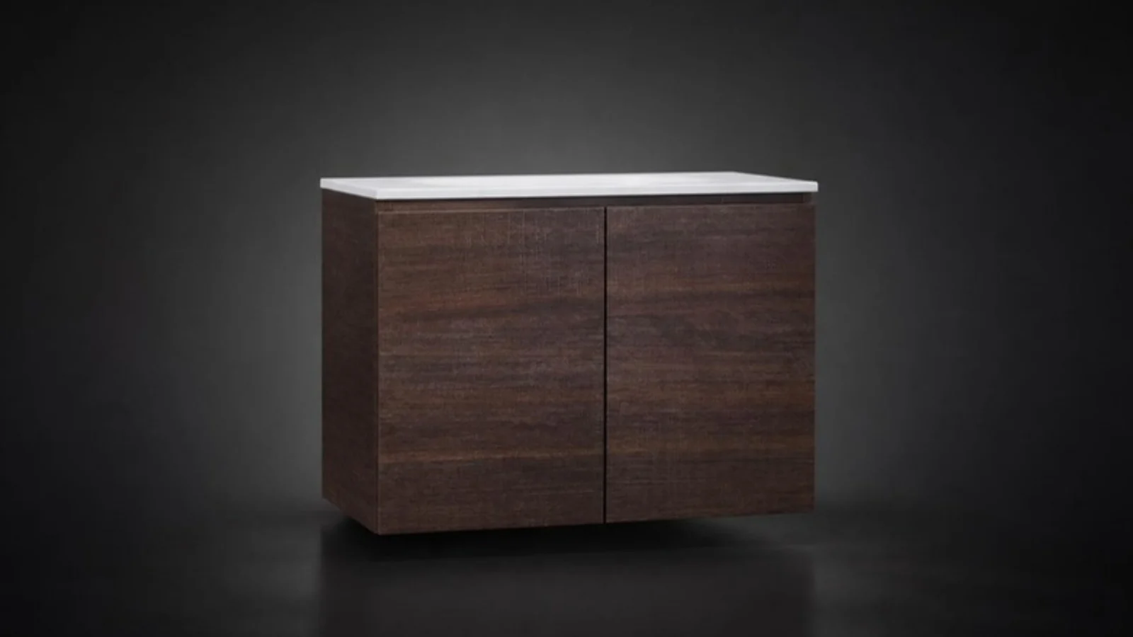 Timber & Stone Vanity in Walnut and stone